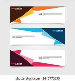 Vector abstract web banner design template. Collection of web banner template. Abstract geometric web design banner template isolated on grey background. Header - landing page Web Design Elements