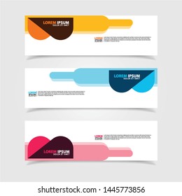 Vector abstract web banner design template. Collection of web banner template. Abstract geometric web design banner template isolated on grey background. Header - landing page Web Design Elements