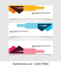 Vector abstract web banner design template. Collection of web banner template. Abstract geometric web design banner template isolated on grey background. Header - landing page Web Design Elements