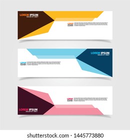 Vector abstract web banner design template. Collection of web banner template. Abstract geometric web design banner template isolated on grey background. Header - landing page Web Design Elements