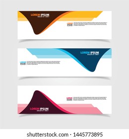 Vector abstract web banner design template. Collection of web banner template. Abstract geometric web design banner template isolated on grey background. Header - landing page Web Design Elements
