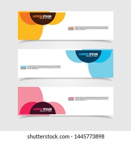 Vector abstract web banner design template. Collection of web banner template. Abstract geometric web design banner template isolated on grey background. Header - landing page Web Design Elements