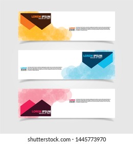 Vector abstract web banner design template. Collection of web banner template. Abstract geometric web design banner template isolated on grey background. Header - landing page Web Design Elements