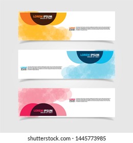 Vector abstract web banner design template. Collection of web banner template. Abstract geometric web design banner template isolated on grey background. Header - landing page Web Design Elements