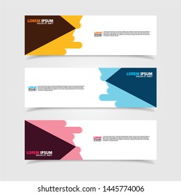 Vector abstract web banner design template. Collection of web banner template. Abstract geometric web design banner template isolated on grey background. Header - landing page Web Design Elements