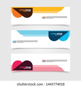 Vector abstract web banner design template. Collection of web banner template. Abstract geometric web design banner template isolated on grey background. Header - landing page Web Design Elements