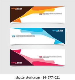 Vector abstract web banner design template. Collection of web banner template. Abstract geometric web design banner template isolated on grey background. Header - landing page Web Design Elements