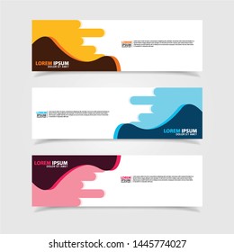 Vector abstract web banner design template. Collection of web banner template. Abstract geometric web design banner template isolated on grey background. Header - landing page Web Design Elements