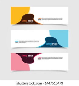 Vector abstract web banner design template. Collection of web banner template. Abstract geometric web design banner template isolated on grey background. Header - landing page Web Design Elements
