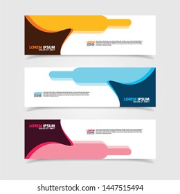 Vector abstract web banner design template. Collection of web banner template. Abstract geometric web design banner template isolated on grey background. Header - landing page Web Design Elements