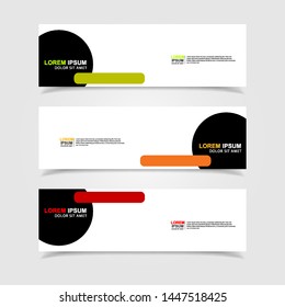 Vector abstract web banner design template. Collection of web banner template. Abstract geometric web design banner template isolated on grey background. Header - landing page Web Design Elements