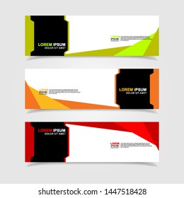 Vector abstract web banner design template. Collection of web banner template. Abstract geometric web design banner template isolated on grey background. Header - landing page Web Design Elements