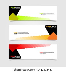 Vector abstract web banner design template. Collection of web banner template. Abstract geometric web design banner template isolated on grey background. Header - landing page Web Design Elements
