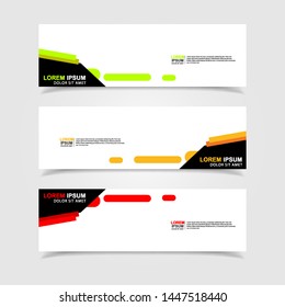 Vector abstract web banner design template. Collection of web banner template. Abstract geometric web design banner template isolated on grey background. Header - landing page Web Design Elements