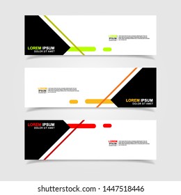 Vector abstract web banner design template. Collection of web banner template. Abstract geometric web design banner template isolated on grey background. Header - landing page Web Design Elements