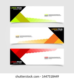 Vector abstract web banner design template. Collection of web banner template. Abstract geometric web design banner template isolated on grey background. Header - landing page Web Design Elements