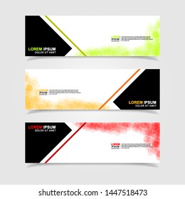 Vector abstract web banner design template. Collection of web banner template. Abstract geometric web design banner template isolated on grey background. Header - landing page Web Design Elements