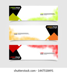 Vector abstract web banner design template. Collection of web banner template. Abstract geometric web design banner template isolated on grey background. Header - landing page Web Design Elements