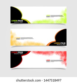 Vector abstract web banner design template. Collection of web banner template. Abstract geometric web design banner template isolated on grey background. Header - landing page Web Design Elements