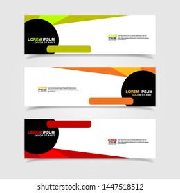 Vector abstract web banner design template. Collection of web banner template. Abstract geometric web design banner template isolated on grey background. Header - landing page Web Design Elements