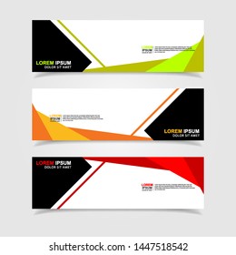 Vector abstract web banner design template. Collection of web banner template. Abstract geometric web design banner template isolated on grey background. Header - landing page Web Design Elements