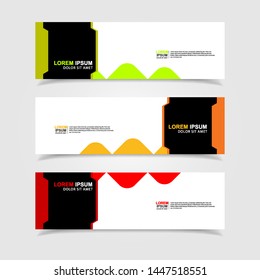 Vector abstract web banner design template. Collection of web banner template. Abstract geometric web design banner template isolated on grey background. Header - landing page Web Design Elements