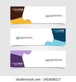 Vector abstract web banner design template. Collection of web banner template. Abstract geometric web design banner template isolated on grey background. Header - landing page Web Design Elements
