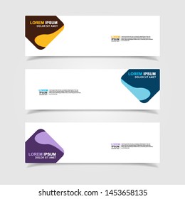 Vector abstract web banner design template. Collection of web banner template. Abstract geometric web design banner template isolated on grey background. Header - landing page Web Design Elements
