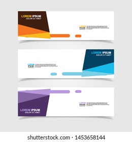 Vector abstract web banner design template. Collection of web banner template. Abstract geometric web design banner template isolated on grey background. Header - landing page Web Design Elements
