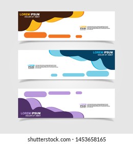 Vector abstract web banner design template. Collection of web banner template. Abstract geometric web design banner template isolated on grey background. Header - landing page Web Design Elements

