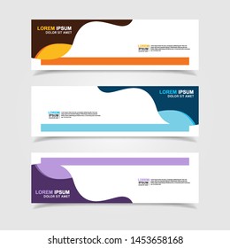 Vector abstract web banner design template. Collection of web banner template. Abstract geometric web design banner template isolated on grey background. Header - landing page Web Design Elements
