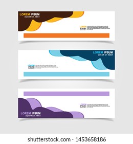 Vector abstract web banner design template. Collection of web banner template. Abstract geometric web design banner template isolated on grey background. Header - landing page Web Design Elements
