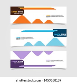 Vector abstract web banner design template. Collection of web banner template. Abstract geometric web design banner template isolated on grey background. Header - landing page Web Design Elements
