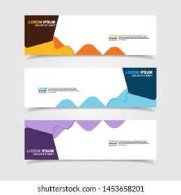 Vector abstract web banner design template. Collection of web banner template. Abstract geometric web design banner template isolated on grey background. Header - landing page Web Design Elements
