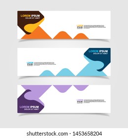 Vector abstract web banner design template. Collection of web banner template. Abstract geometric web design banner template isolated on grey background. Header - landing page Web Design Elements
