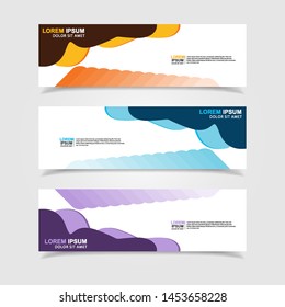 Vector abstract web banner design template. Collection of web banner template. Abstract geometric web design banner template isolated on grey background. Header - landing page Web Design Elements
