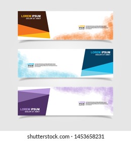 Vector abstract web banner design template. Collection of web banner template. Abstract geometric web design banner template isolated on grey background. Header - landing page Web Design Elements
