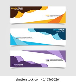Vector abstract web banner design template. Collection of web banner template. Abstract geometric web design banner template isolated on grey background. Header - landing page Web Design Elements
