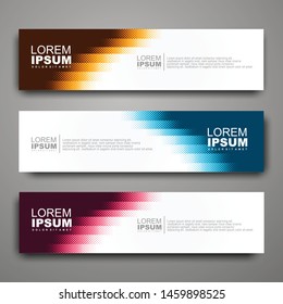 Vector abstract web banner design template with halftone pattern.