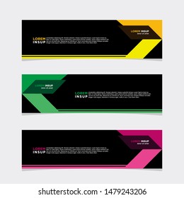 Vector abstract web banner design template. Collection of web banner template. Abstract geometric web design banner template. Header - landing page Web Design Elements