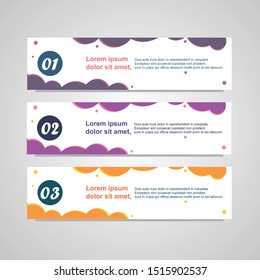 Vector abstract web banner design template. Collection of web banner template. Abstract geometric web design banner template isolated on grey background.