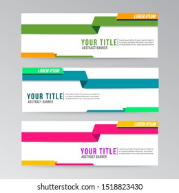 Vector abstract web banner design template. Collection of web banner template. Abstract lines and geometric web design banner template

