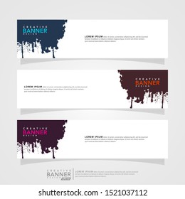 Vector abstract web banner design template. Collection of web banner template. Abstract brush web design banner. Can used for header, footer, layout, letterhed, landing page, social media promotion.