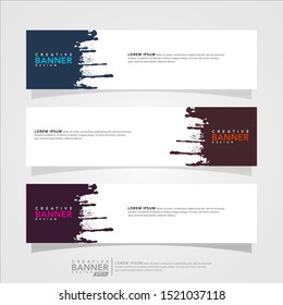 Vector abstract web banner design template. Collection of web banner template. Abstract brush web design banner. Can used for header, footer, layout, letterhed, landing page, social media promotion.
