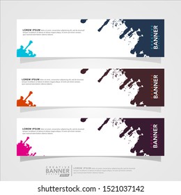 Vector abstract web banner design template. Collection of web banner template. Abstract brush web design banner. Can used for header, footer, layout, letterhed, landing page, social media promotion.