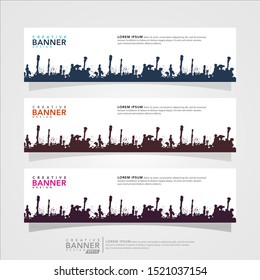 Vector abstract web banner design template. Collection of web banner template. Abstract brush web design banner. Can used for header, footer, layout, letterhed, landing page, social media promotion.