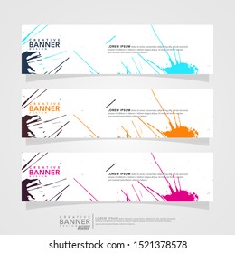 Vector abstract web banner design template. Collection of web banner template. Abstract web design banner. Can used for header, footer, layout, letterhed, landing page, social media promotion.