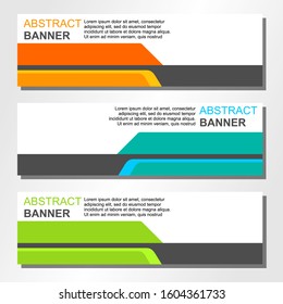 Vector abstract web banner design modern template. Collection of web banner template. Abstract geometric web design banner template isolated on grey background.
