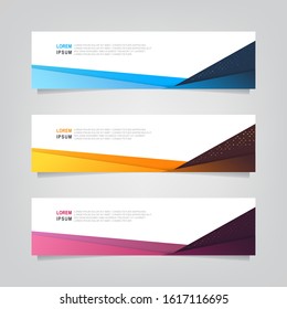 Vector abstract web banner design template. Collection of web banner template. Abstract geometric web design banner template isolated on grey background. Header - landing page Web Design Elements