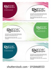 
Vector abstract web banner design template with three colorful choice